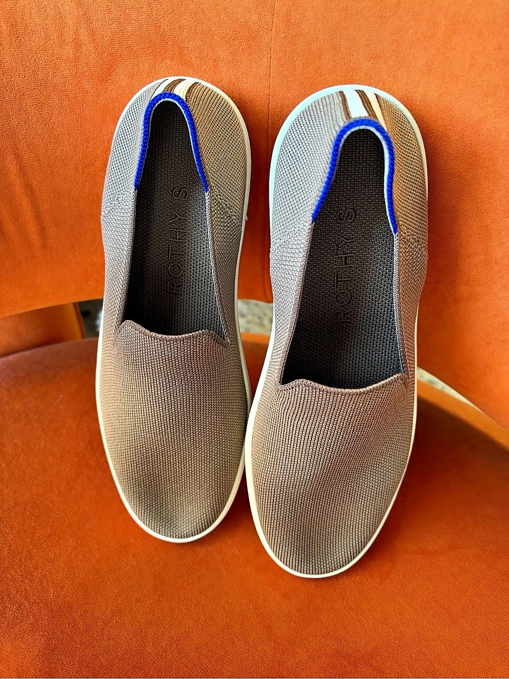 Rothy's The Original Slip-On Sneaker Slip-On Sneakers in Brown & White Like New